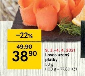Losos uzený plátky