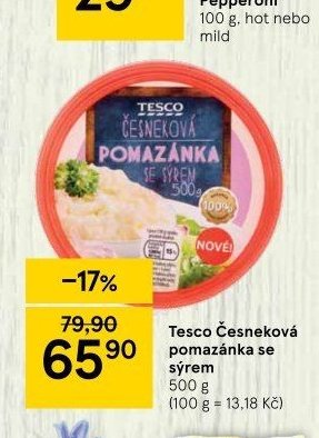 Tesco Česneková pomazánka se sýrem
