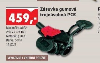 Zásuvka gumová trojnásobná PCE - UNI HOBBY akcniletaky.com