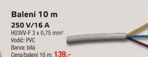 Metráž (Balení 10 m 250V/16A) - UNI HOBBY akcniletaky.com