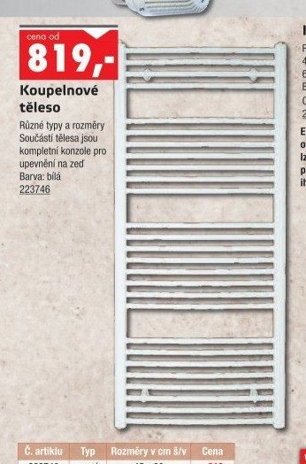 Koupelnové těleso - UNI HOBBY akcniletaky.com