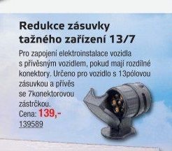 Redukce zásuvky tažného zařízení 13/7 - UNI HOBBY akcniletaky.com