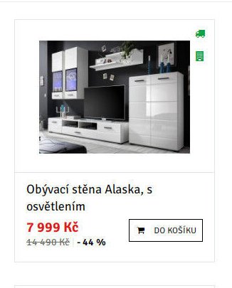 Obývací stěna Alaska, s osvětlením - ASKO akcniletaky.com