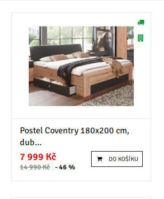 Postel Coventry 180x200 cm, dub... - ASKO akcniletaky.com