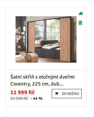 Šatní skříň s otočnými dveřmi Coventry, 225 cm, dub... - ASKO akcniletaky.com