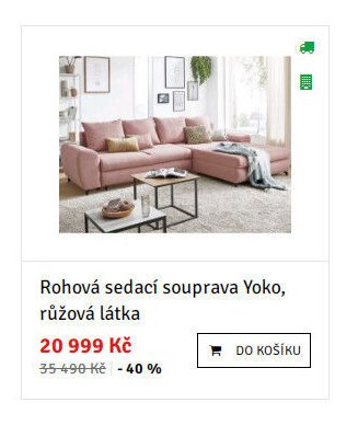 Rohová sedací souprava Yoko, růžová látka - ASKO akcniletaky.com