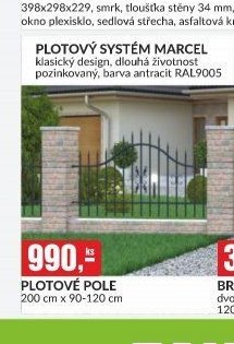 Plotové pole 200 cm x 90-120 cm