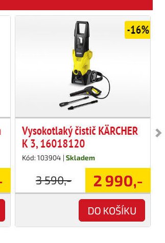 Vysokotlaký čistič KÄRCHER K 3 - UNI HOBBY akcniletaky.com