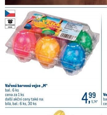 Vařená barvená vejce „M“