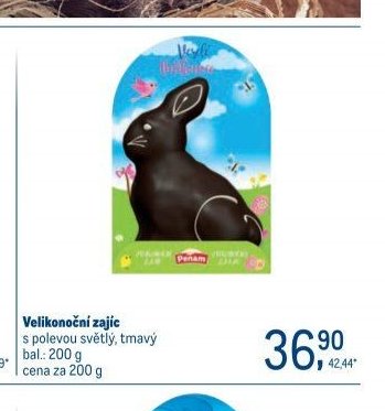 Velikonoční zajíc s polevou světlý, tmavý
