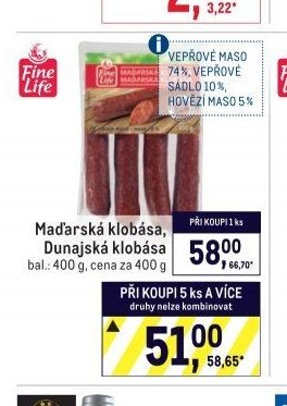 Maďarská klobása, Dunajská klobása
