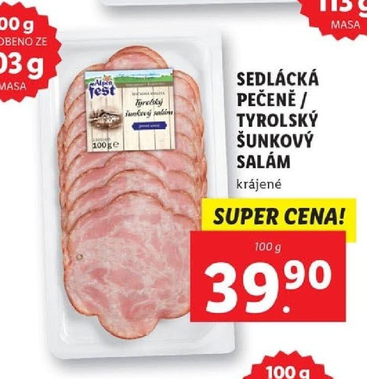 Sedlácká pečeně / Tyrolský šunkový salám