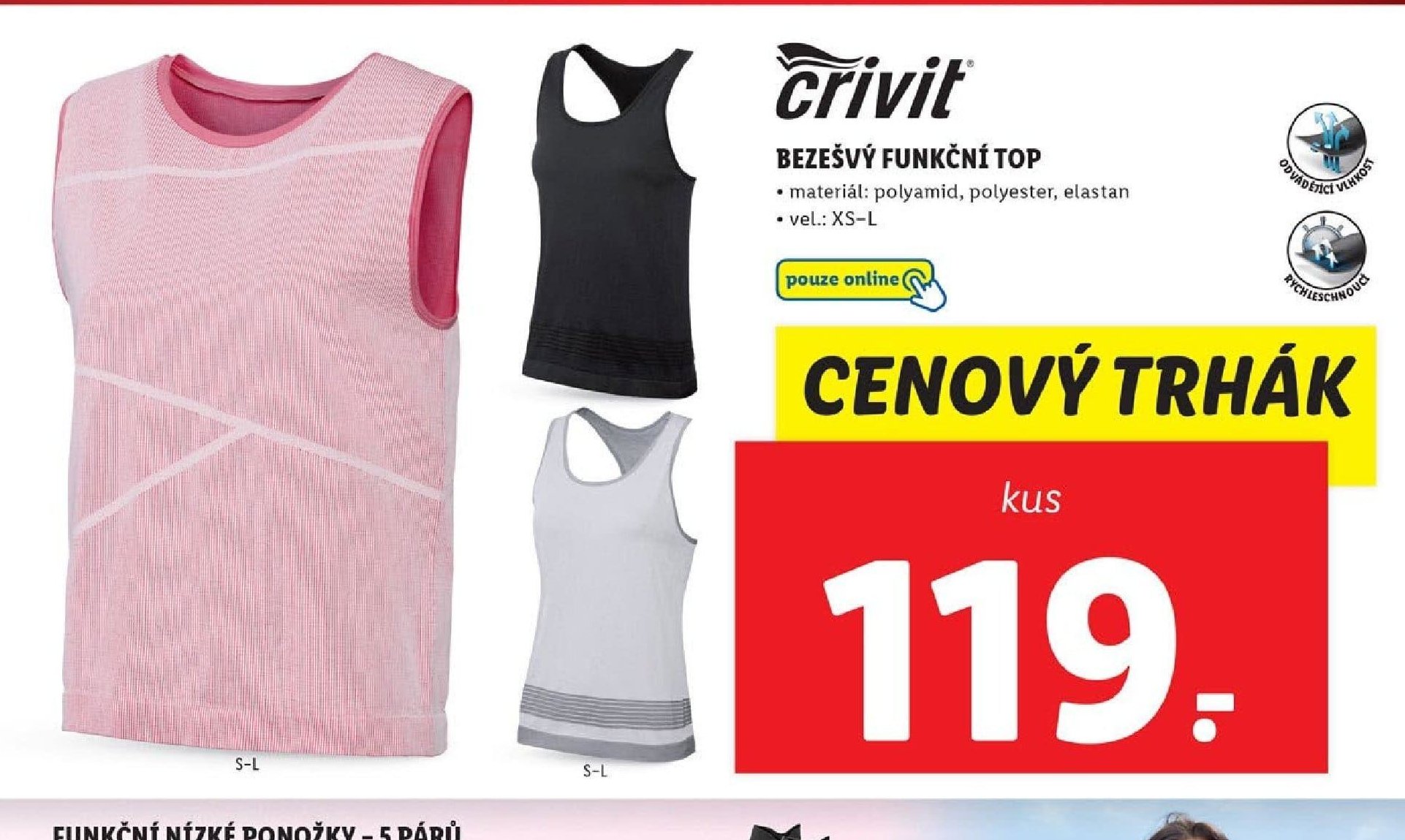 Crivit bezešvý funkční top