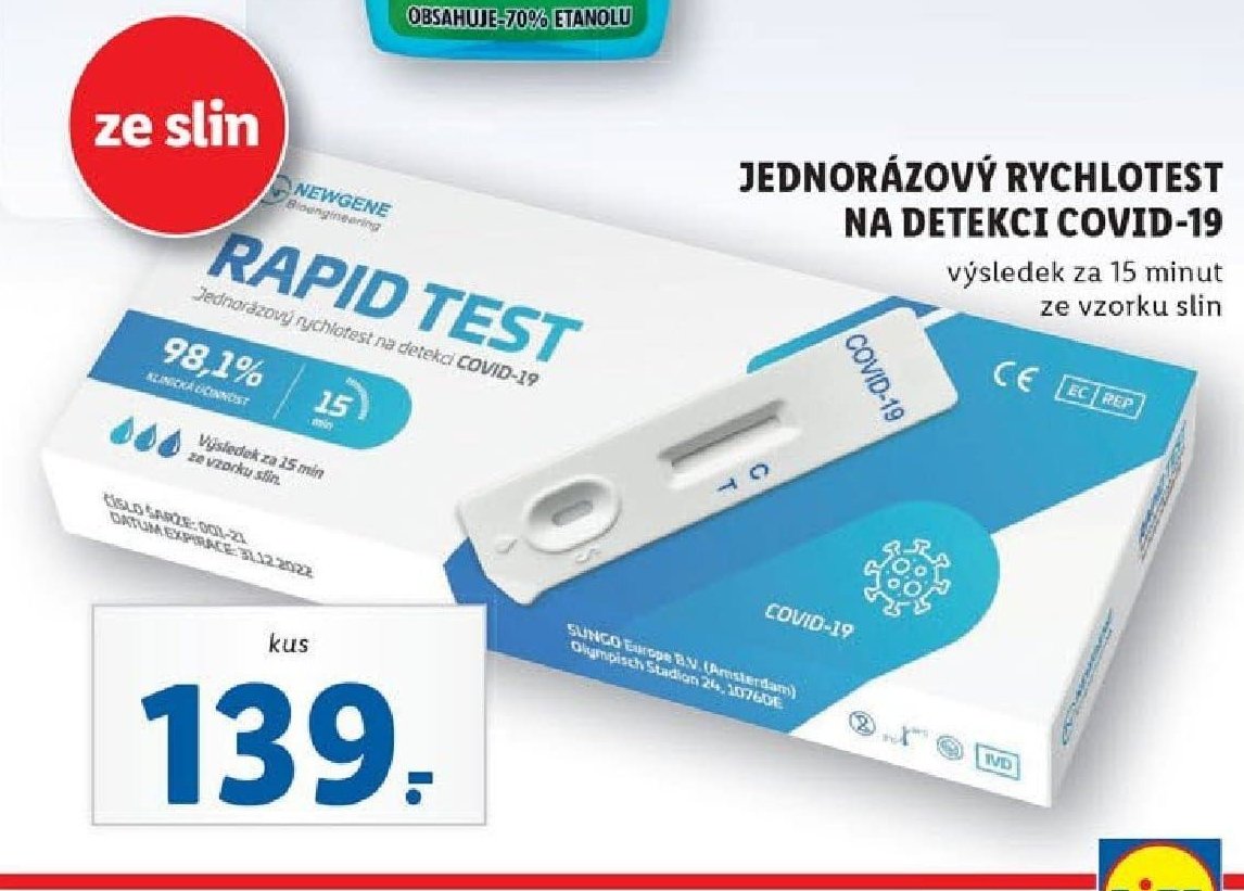 JEDNORÁZOVÝ RYCHLOTEST NA DETEKCI COVID-19