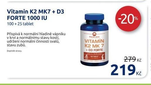 Vitamin K2 MK7 + D3 FORTE 1000 IU