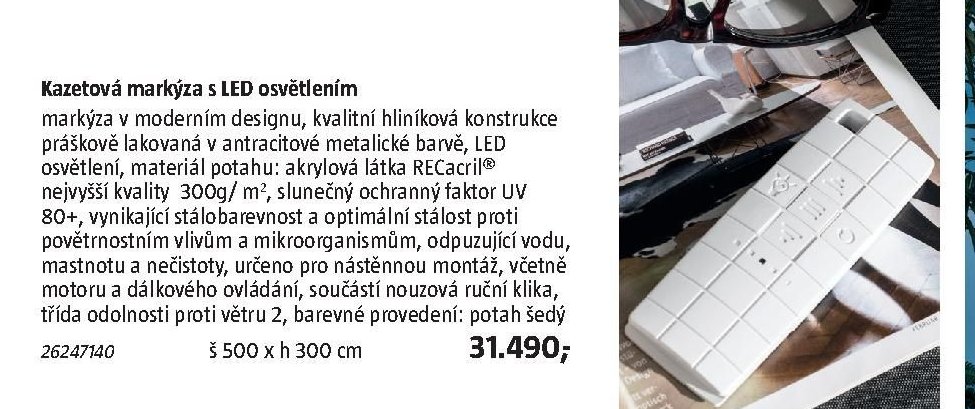 Kazetová markýza s LED osvětlením - BAUHAUS akcniletaky.com