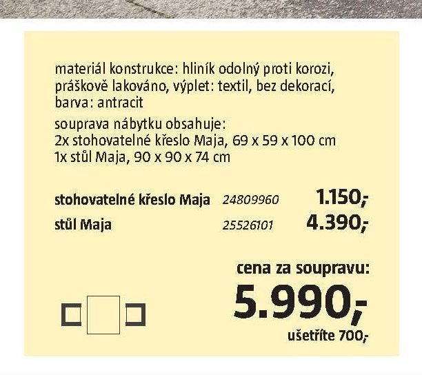 Balkonová souprava Maja - BAUHAUS akcniletaky.com