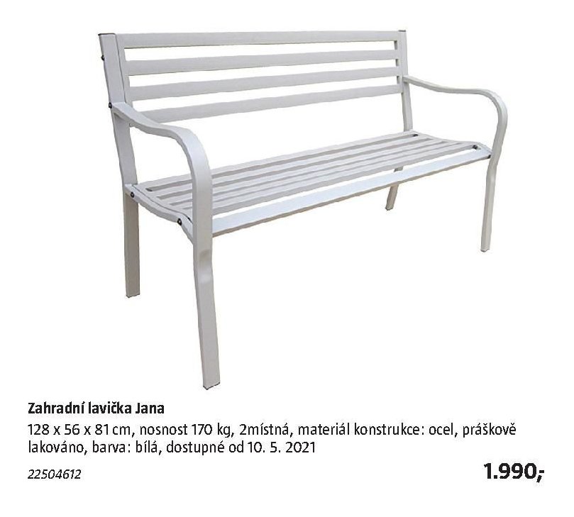 Zahradní lavička Jana - BAUHAUS akcniletaky.com