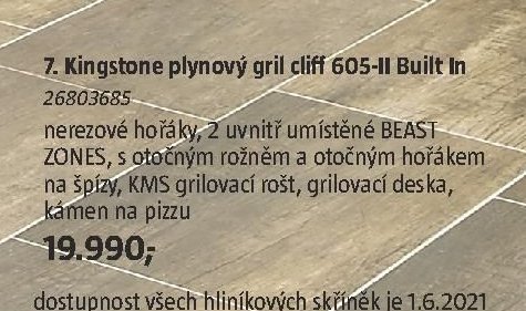 Kingstone plynový gril cliff 605-II Built In - BAUHAUS akcniletaky.com