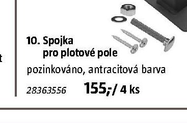 Spojka pro plotové pole pozinkováno, antracitová barva - BAUHAUS akcniletaky.com