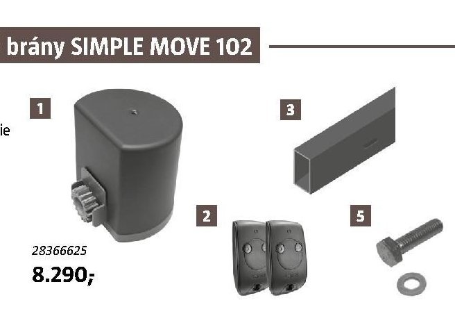 Elektrický pohon pro dvoukřídlé brány SIMPLE MOVE 102 - BAUHAUS akcniletaky.com