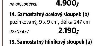 Samostatný ocelový sloupek (b) 247 cm - BAUHAUS akcniletaky.com
