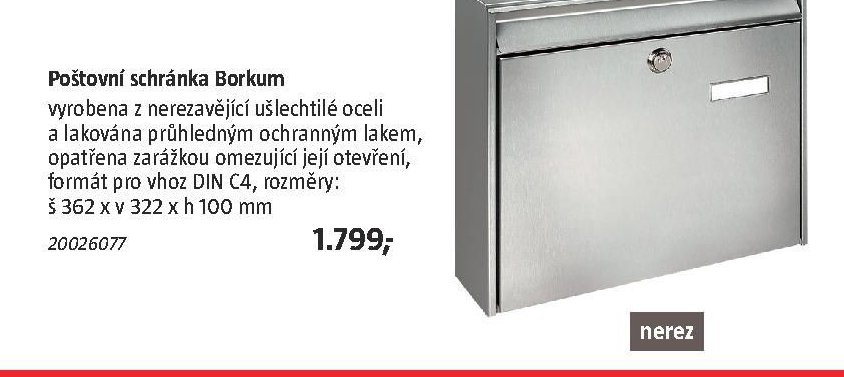 Poštovní schránka Borkum - BAUHAUS akcniletaky.com