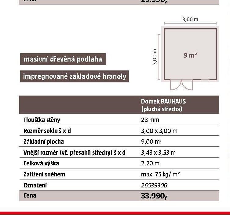 Domek BAUHAUS (plochá střecha) - BAUHAUS akcniletaky.com