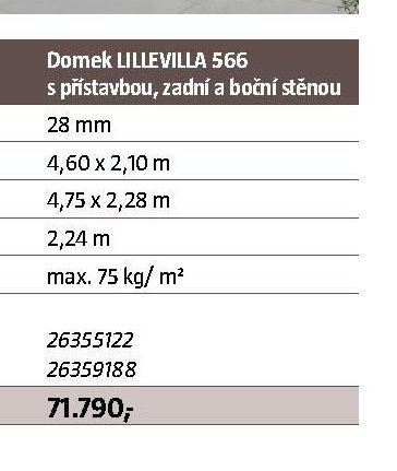Domek LILLEVILLA 566 s přístavbou, zadní a boční stěnou - BAUHAUS akcniletaky.com