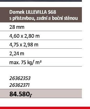 Domek LILLEVILLA 568 s přístavbou, zadní a boční stěnou - BAUHAUS akcniletaky.com