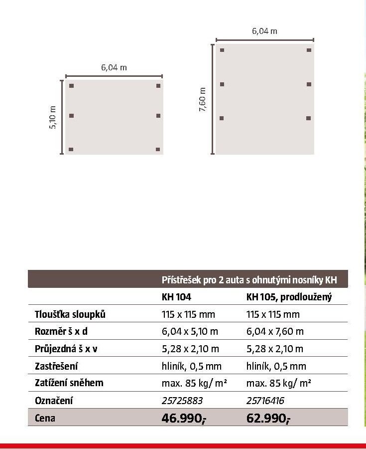 Přístřešek pro 2 auta s ohnutými nosníky KH 104 - BAUHAUS akcniletaky.com