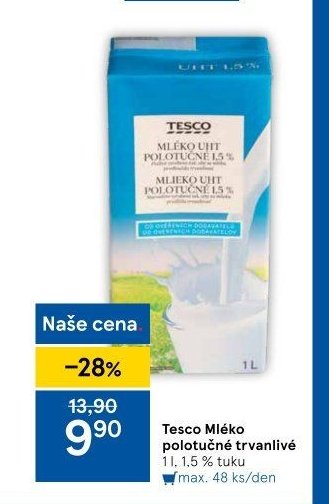 Tesco Mléko polotučné trvanlivé