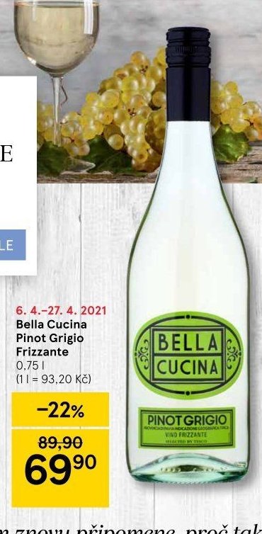 Bella Cucina Pinot Grigio Frizzante