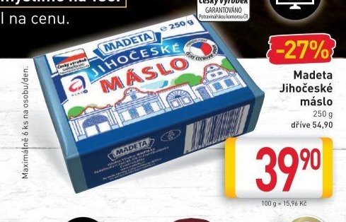 Madeta Jihočeské máslo