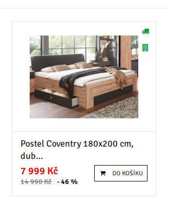 Postel Coventry 180x200 cm, dub... - ASKO akcniletaky.com