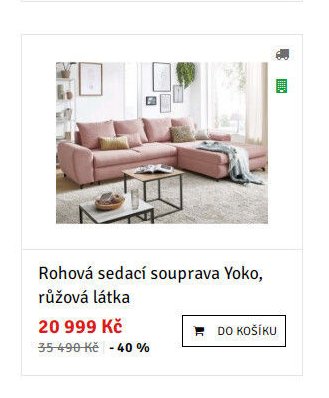 Rohová sedací souprava Yoko, růžová látka - ASKO akcniletaky.com
