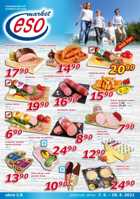 akční leták ESO MARKET 7.4.2021-18.4.2021