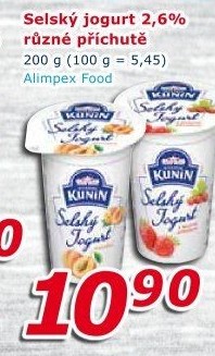 Ochucený jogurt selský Kunín