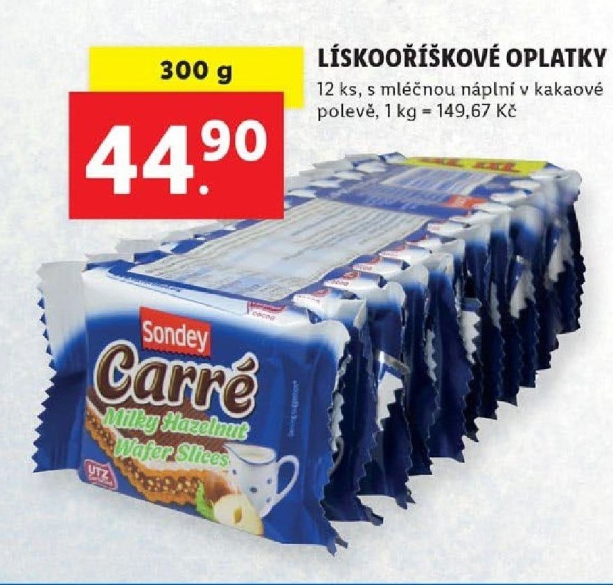 Sondey Carré Milky Hazelnut Wafer Slices