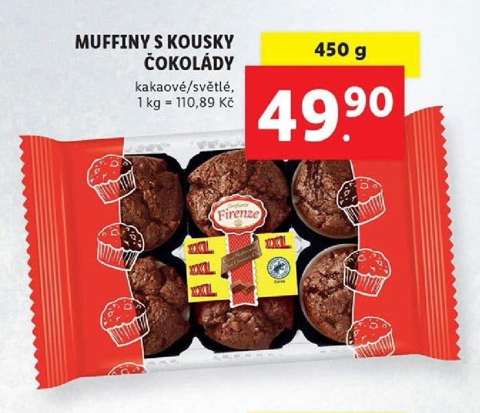Muffiny s kousky čokolády