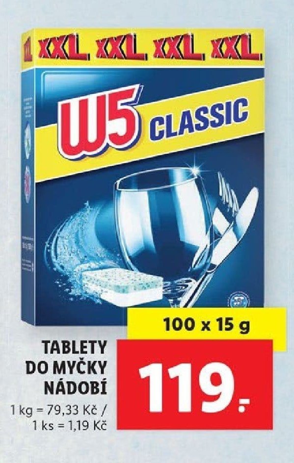 W5 tablety do myčky nádobí