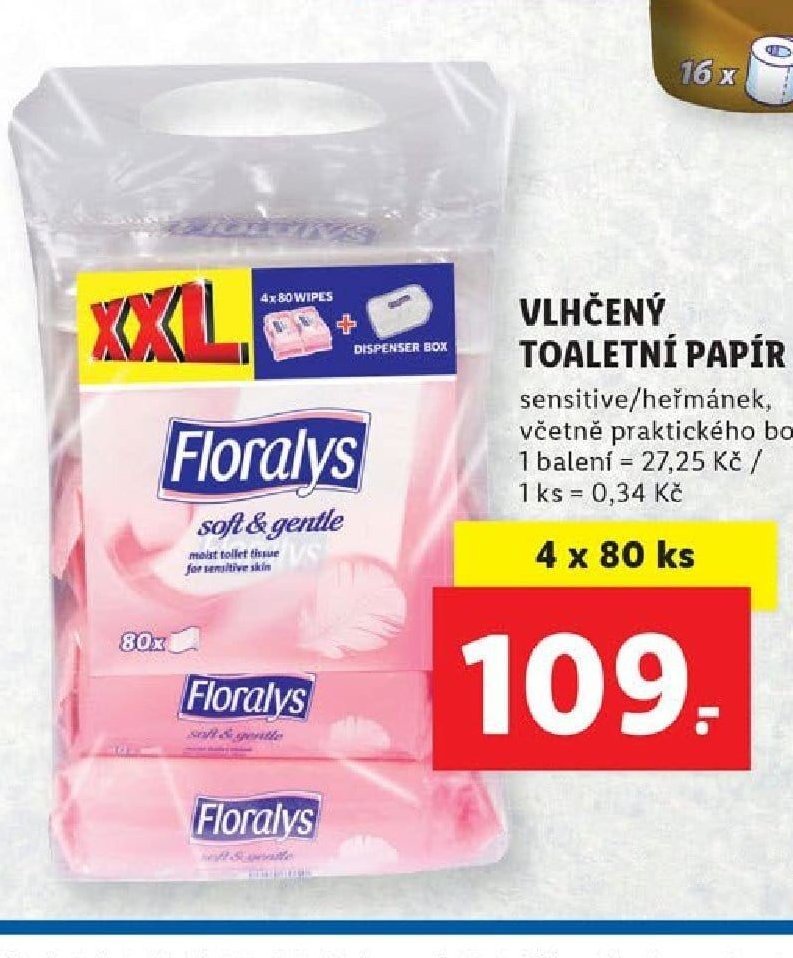 Floralys vlhčený toaletní papír