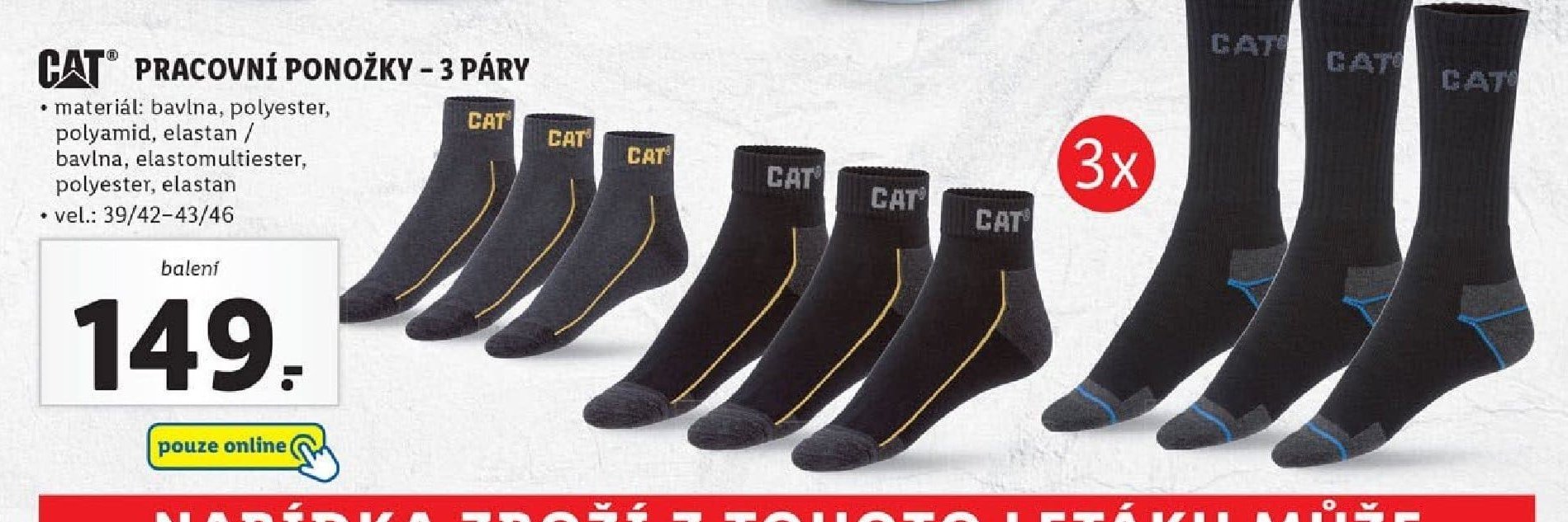 CAT pracovní ponožky - 3 páry