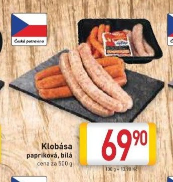 Klobása papriková, bílá