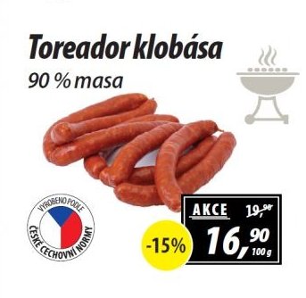 Toreador klobása 90 % masa
