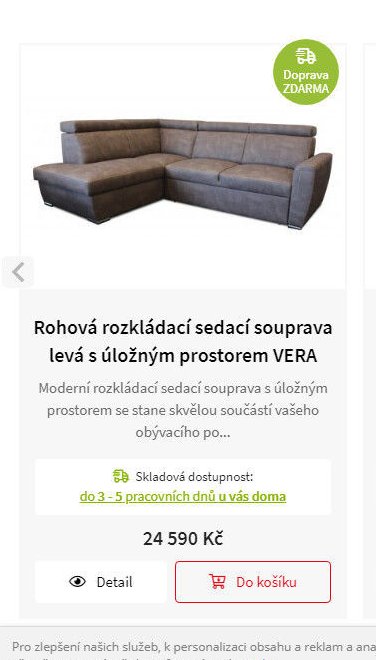 Rohová rozkládací sedací souprava levá s úložným prostorem VERA - Jamall akcniletaky.com