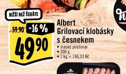 Albert Grilovací klobásky s česnekem