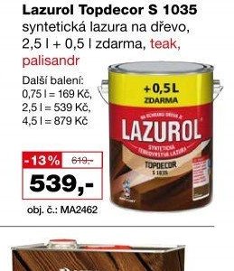 Lazurol Topdecor S 1035 syntetická lazura na dřevo