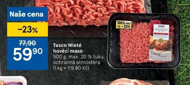 Tesco Mleté hovězí maso