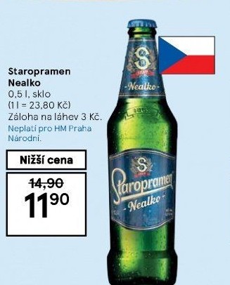 Nealkoholické pivo Staropramen